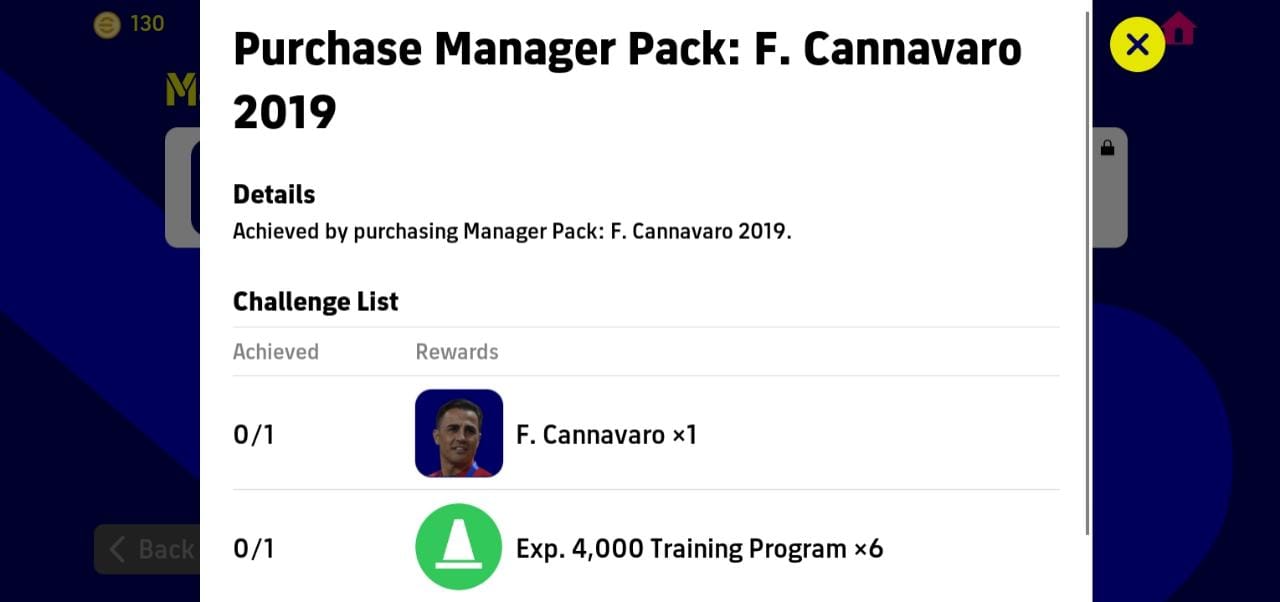 eFootball 2023 Cannavaro Manager