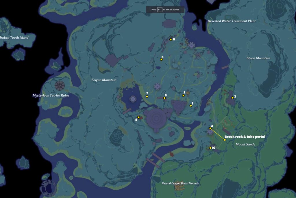 Tower of Fantasy Developer log locations