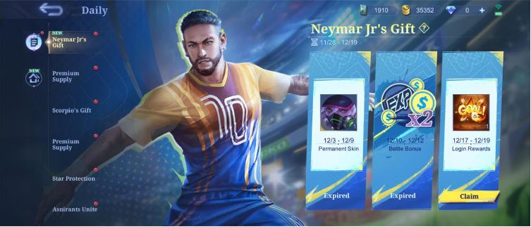 neymar jr's gift mobile legends