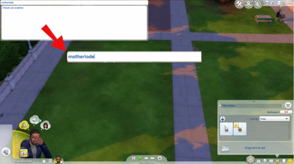 the sims 4 cheat enable