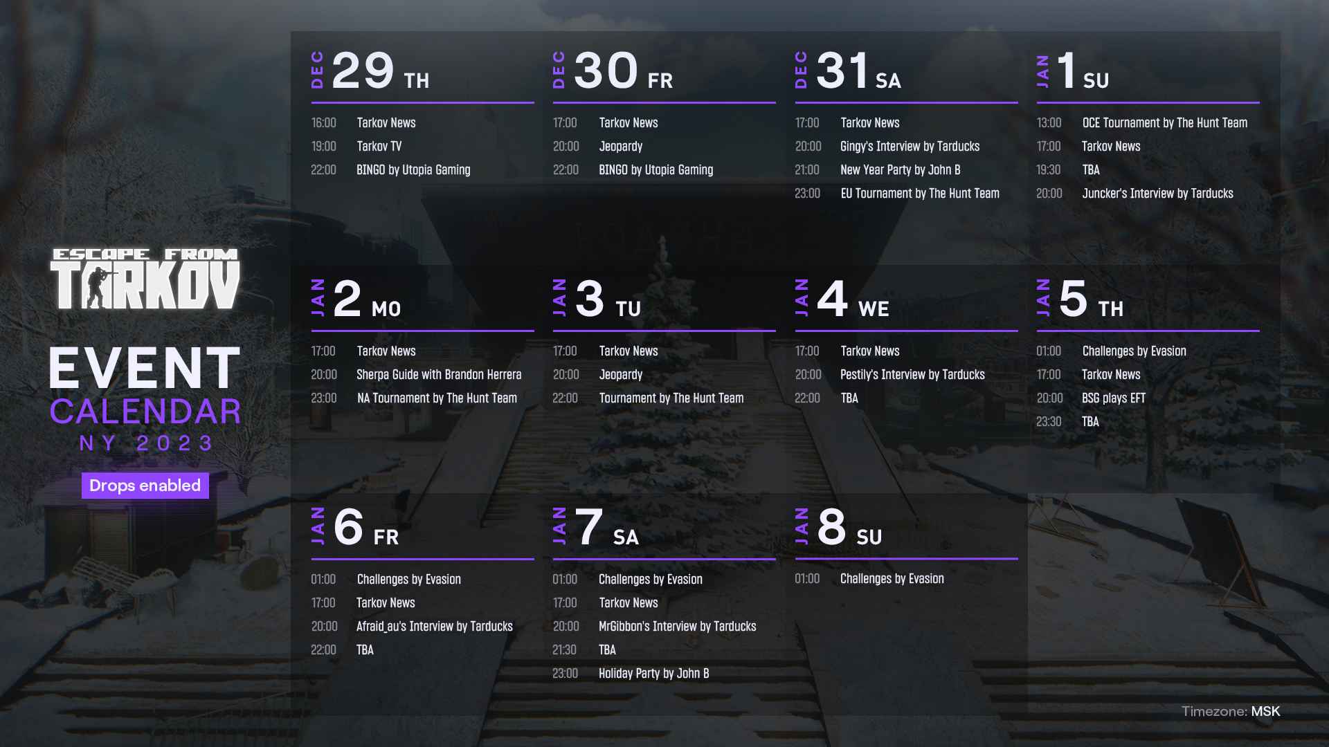 Escape from Tarkov Twitch Drops Schedule, rewards, and how to claim